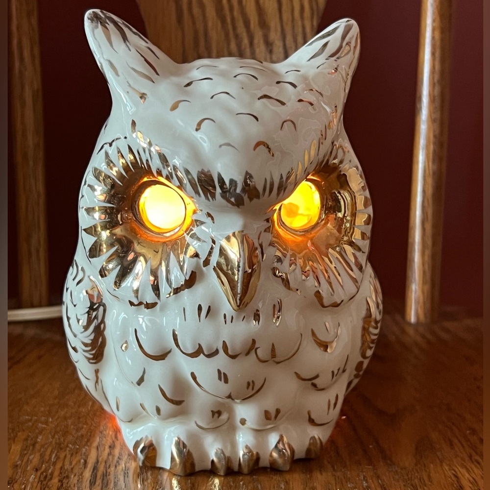 Vintage Handmade Ceramic Hoot Owl Nightlight With Switch 🦉